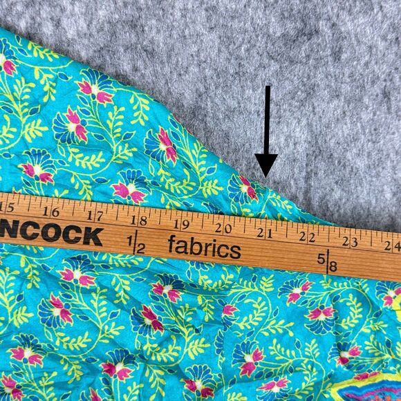 Go Silk Floral Paisley Tunic Top Button Shirt Colorful Hippie Boho 3/4 Sleeve M - Picture 11 of 11